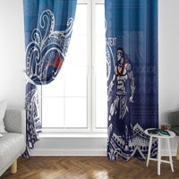 Samoa Manuia le Aso Tuto'atasi Siapo Motif Window Curtain Warrior with Nifo Oti LT7 - Polynesian Pride