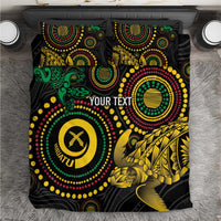 Vanuatu Personalized Aboriginal Arts Bedding Set Turtle and Iguana Special - Polynesian Pride