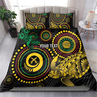 Vanuatu Personalized Aboriginal Arts Bedding Set Turtle and Iguana Special - Polynesian Pride