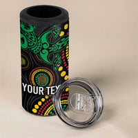 Vanuatu Personalized Aboriginal Arts 4 in 1 Can Cooler Tumbler Turtle and Iguana Special - Polynesian Pride