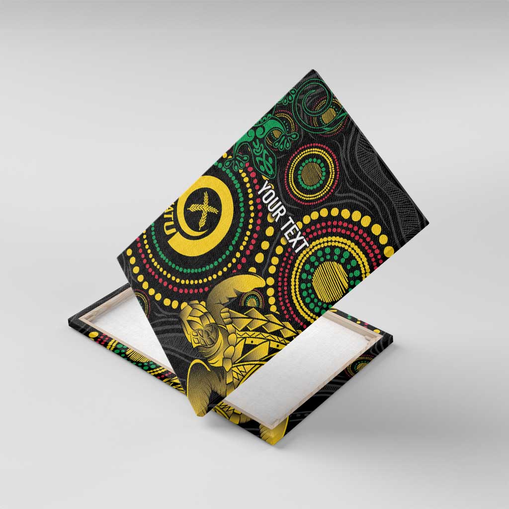 Vanuatu Personalized Aboriginal Arts Canvas Wall Art Turtle and Iguana Special - Polynesian Pride