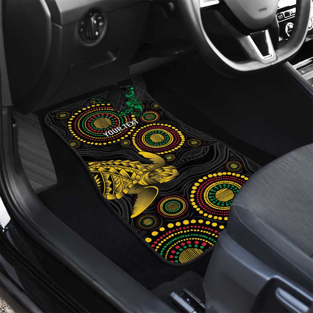 Vanuatu Personalized Aboriginal Arts Car Mats Turtle and Iguana Special - Polynesian Pride