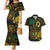 Vanuatu Personalized Aboriginal Arts Couples Matching Mermaid Dress and Hawaiian Shirt Turtle and Iguana Special - Polynesian Pride