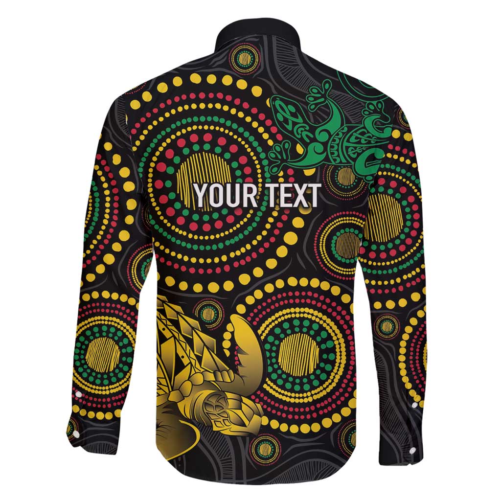 Vanuatu Personalized Aboriginal Arts Family Matching Tank Maxi Dress and Hawaiian Shirt Turtle and Iguana Special - Polynesian Pride