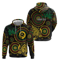 Vanuatu Personalized Aboriginal Arts Hoodie Turtle and Iguana Special - Polynesian Pride