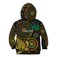 Vanuatu Personalized Aboriginal Arts Kid Hoodie Turtle and Iguana Special - Polynesian Pride