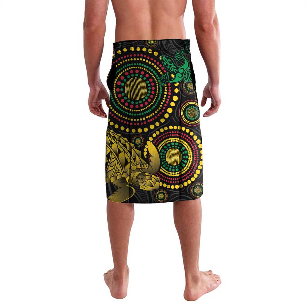 Vanuatu Personalized Aboriginal Arts Lavalava Turtle and Iguana Special - Polynesian Pride
