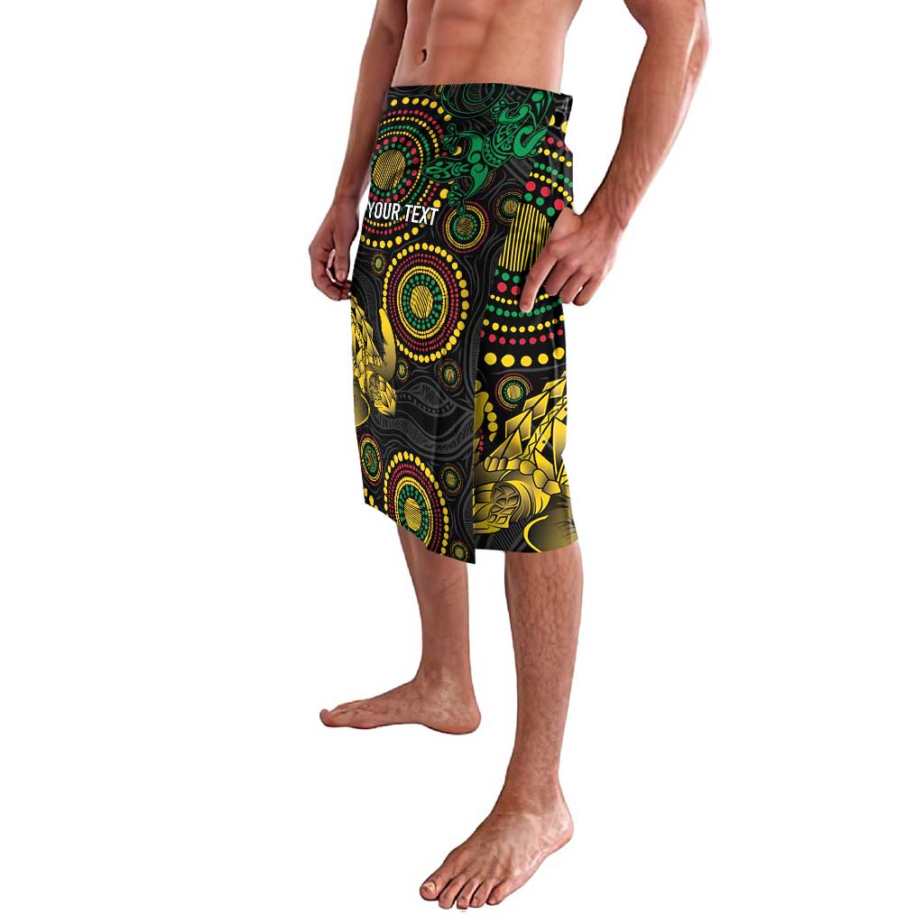 Vanuatu Personalized Aboriginal Arts Lavalava Turtle and Iguana Special - Polynesian Pride