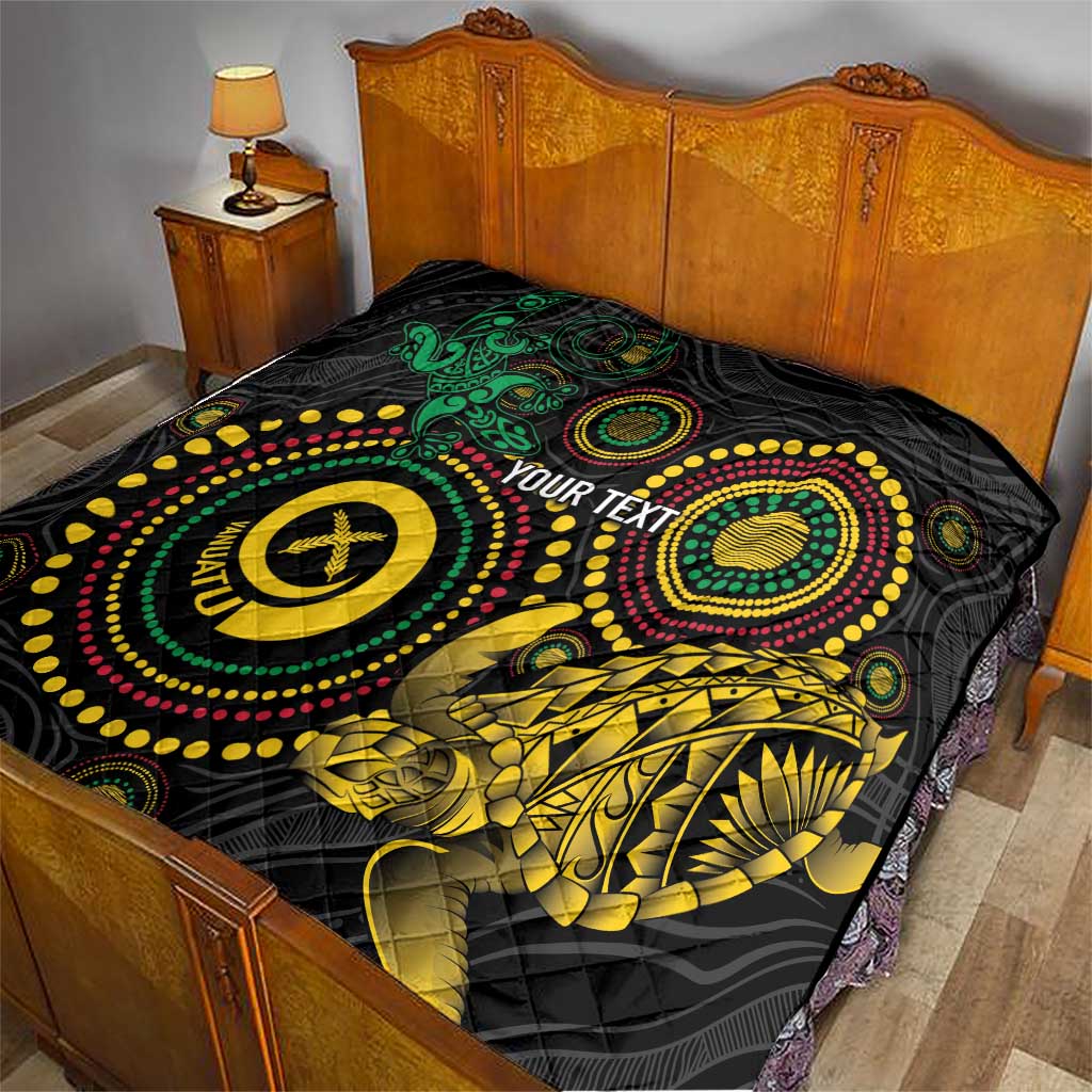 Vanuatu Personalized Aboriginal Arts Quilt Turtle and Iguana Special - Polynesian Pride