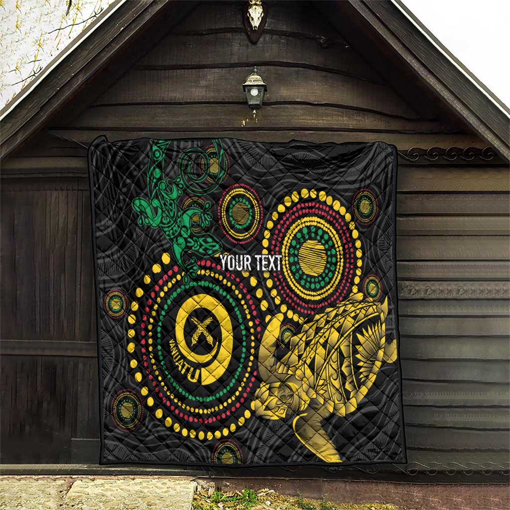 Vanuatu Personalized Aboriginal Arts Quilt Turtle and Iguana Special - Polynesian Pride