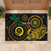 Vanuatu Personalized Aboriginal Arts Rubber Doormat Turtle and Iguana Special - Polynesian Pride