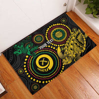Vanuatu Personalized Aboriginal Arts Rubber Doormat Turtle and Iguana Special - Polynesian Pride