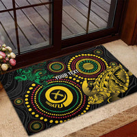 Vanuatu Personalized Aboriginal Arts Rubber Doormat Turtle and Iguana Special - Polynesian Pride