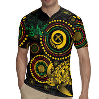 Vanuatu Personalized Aboriginal Arts Rugby Jersey Turtle and Iguana Special - Polynesian Pride
