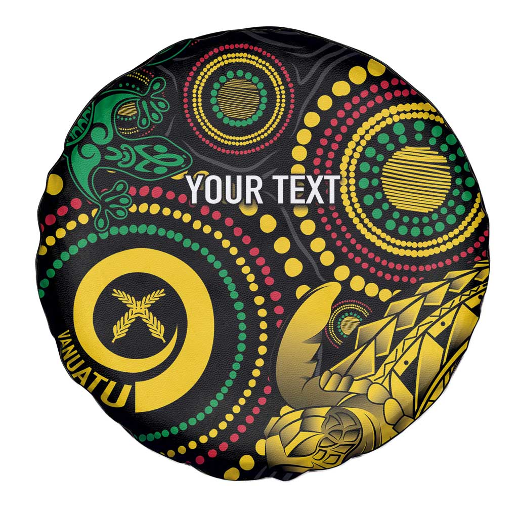 Vanuatu Personalized Aboriginal Arts Spare Tire Cover Turtle and Iguana Special - Polynesian Pride