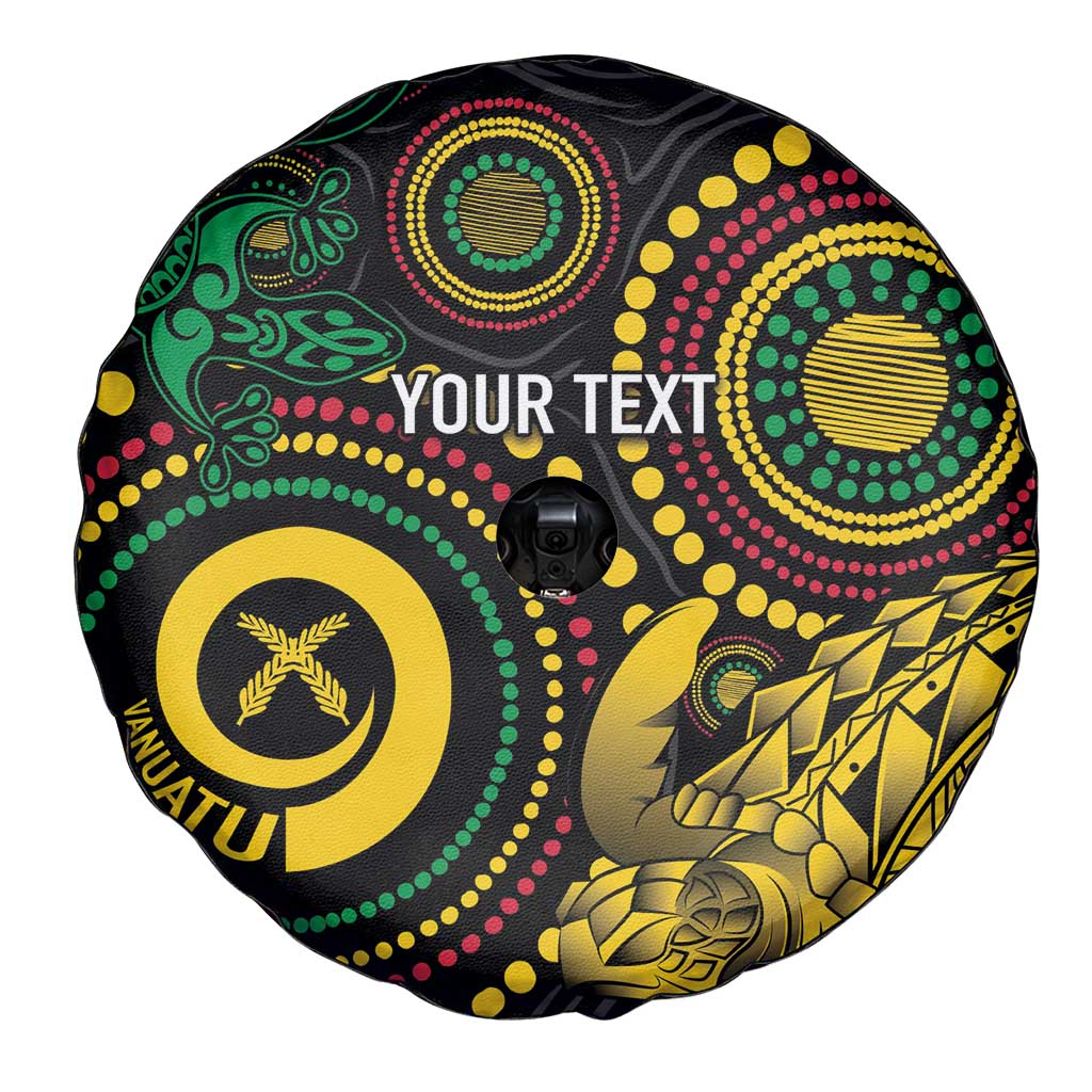 Vanuatu Personalized Aboriginal Arts Spare Tire Cover Turtle and Iguana Special - Polynesian Pride