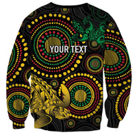 Vanuatu Personalized Aboriginal Arts Sweatshirt Turtle and Iguana Special - Polynesian Pride