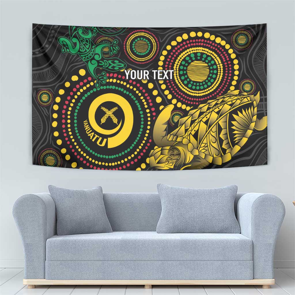 Vanuatu Personalized Aboriginal Arts Tapestry Turtle and Iguana Special - Polynesian Pride