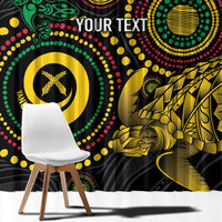 Vanuatu Personalized Aboriginal Arts Window Curtain Turtle and Iguana Special - Polynesian Pride