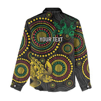 Vanuatu Personalized Aboriginal Arts Women Casual Shirt Turtle and Iguana Special - Polynesian Pride