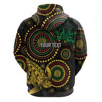Vanuatu Personalized Aboriginal Arts Zip Hoodie Turtle and Iguana Special - Polynesian Pride