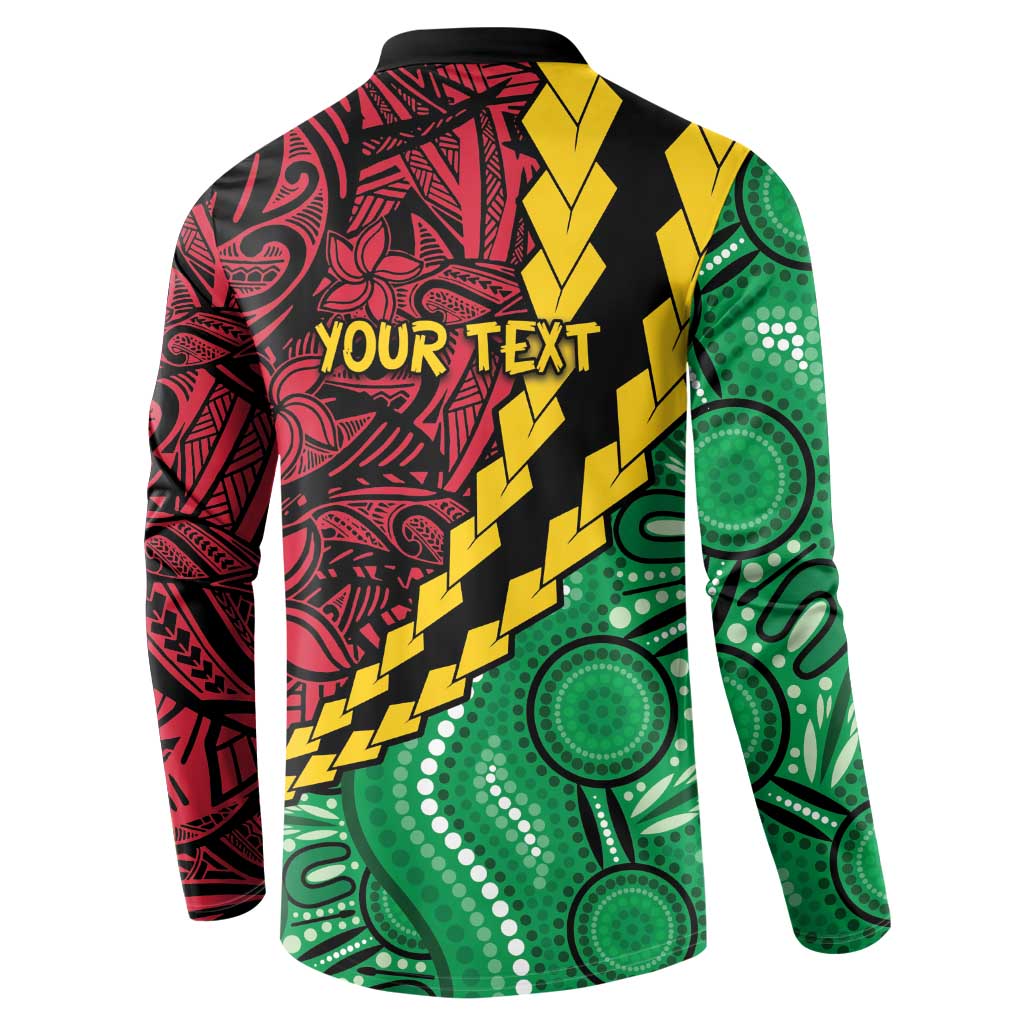 Vanuatu Personalized Tribal Button Sweatshirt Aboriginal Inspired Mix Style - Polynesian Pride