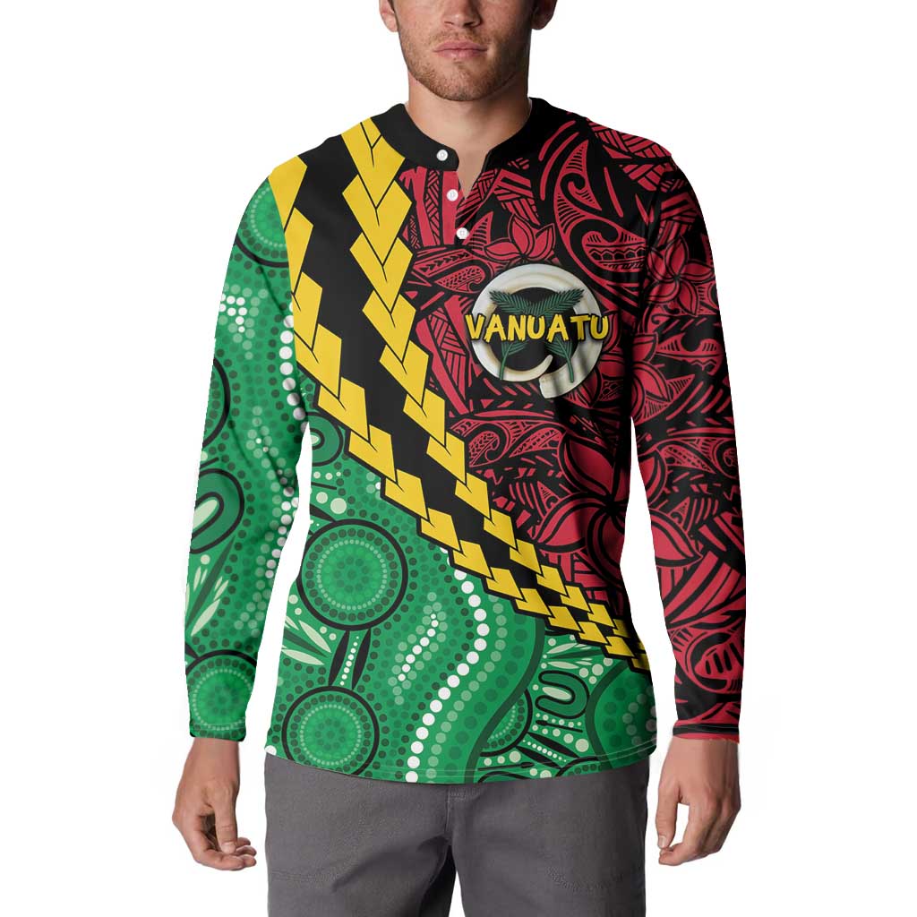 Vanuatu Personalized Tribal Button Sweatshirt Aboriginal Inspired Mix Style - Polynesian Pride