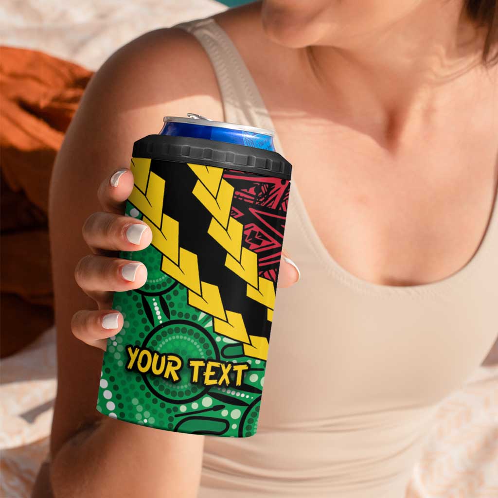 Vanuatu Personalized Tribal 4 in 1 Can Cooler Tumbler Aboriginal Inspired Mix Style - Polynesian Pride