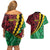 Vanuatu Personalized Tribal Couples Matching Off Shoulder Short Dress and Hawaiian Shirt Aboriginal Inspired Mix Style - Polynesian Pride