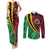 Vanuatu Personalized Tribal Couples Matching Tank Maxi Dress and Long Sleeve Button Shirt Aboriginal Inspired Mix Style - Polynesian Pride