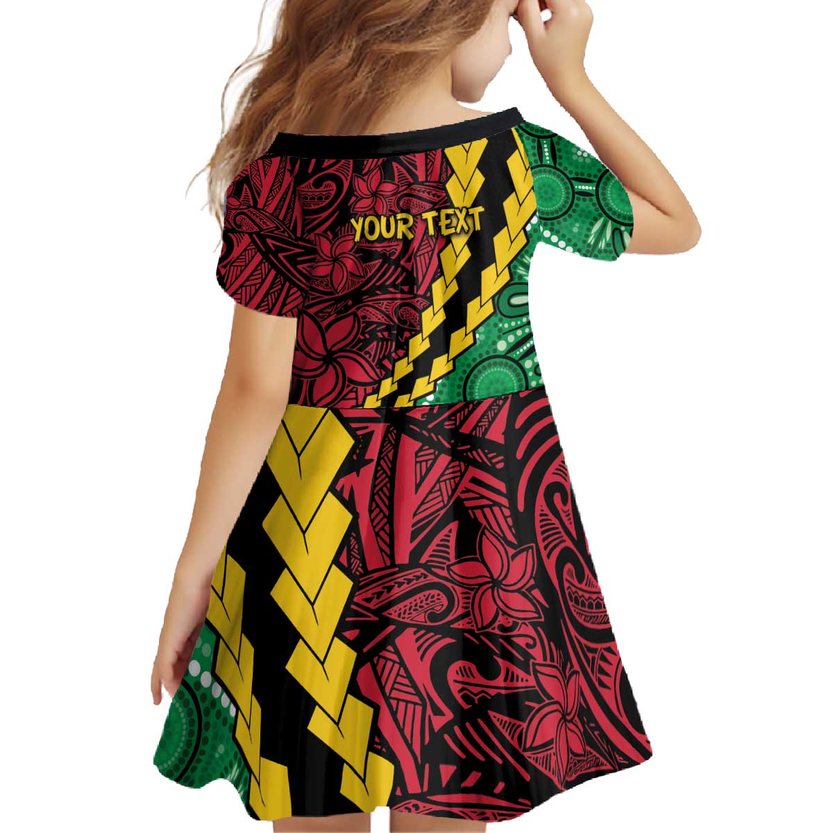 Vanuatu Personalized Tribal Family Matching Off The Shoulder Long Sleeve Dress and Hawaiian Shirt Aboriginal Inspired Mix Style - Polynesian Pride
