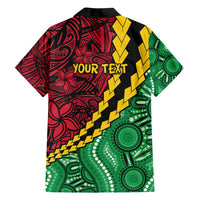 Vanuatu Personalized Tribal Family Matching Off Shoulder Maxi Dress and Hawaiian Shirt Aboriginal Inspired Mix Style - Polynesian Pride
