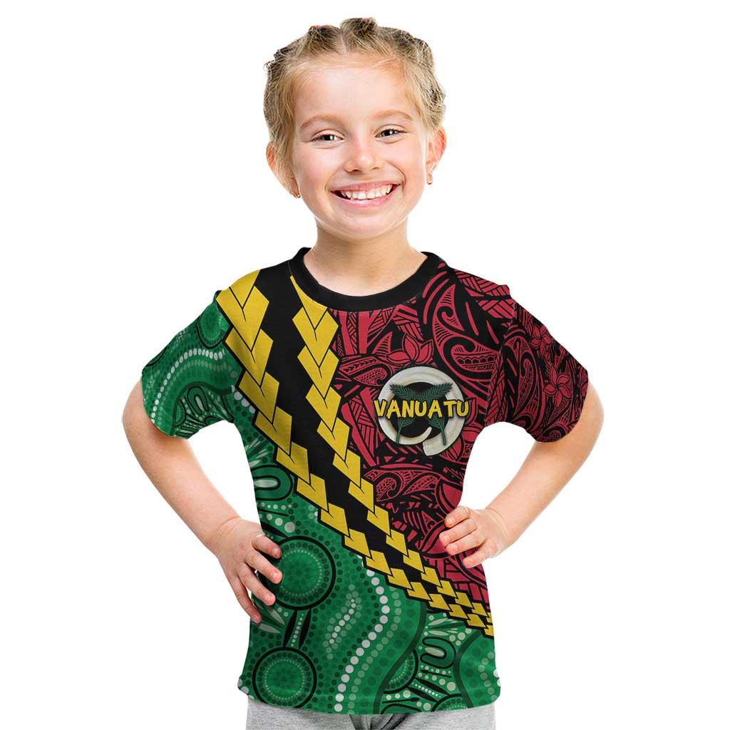 Vanuatu Personalized Tribal Kid T Shirt Aboriginal Inspired Mix Style - Polynesian Pride