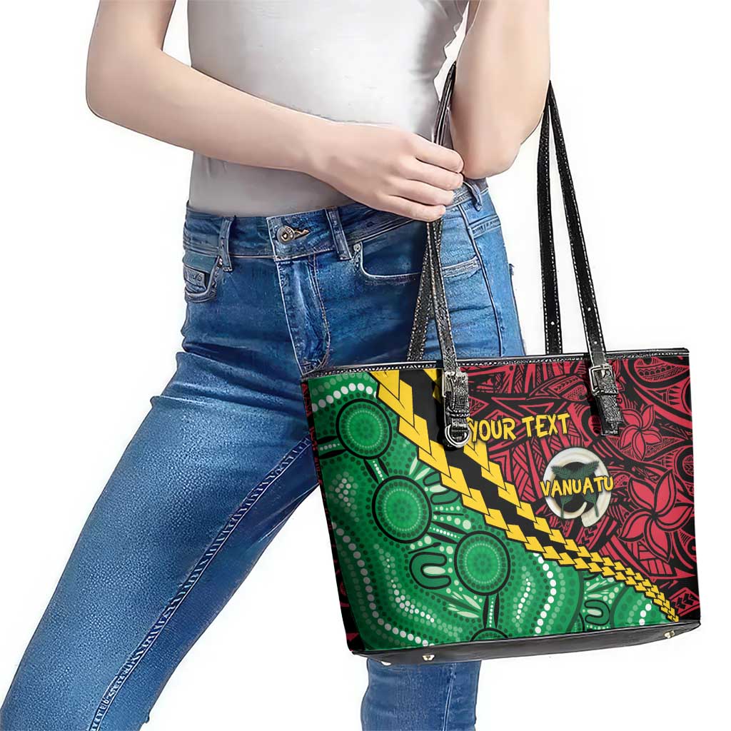 Vanuatu Personalized Tribal Leather Tote Bag Aboriginal Inspired Mix Style - Polynesian Pride