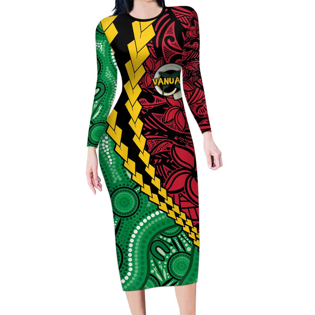 tribal long sleeve dress Vanuatu Personalized Tribal Long Sleeve Bodycon Dress Aboriginal Inspired  Mix Style
