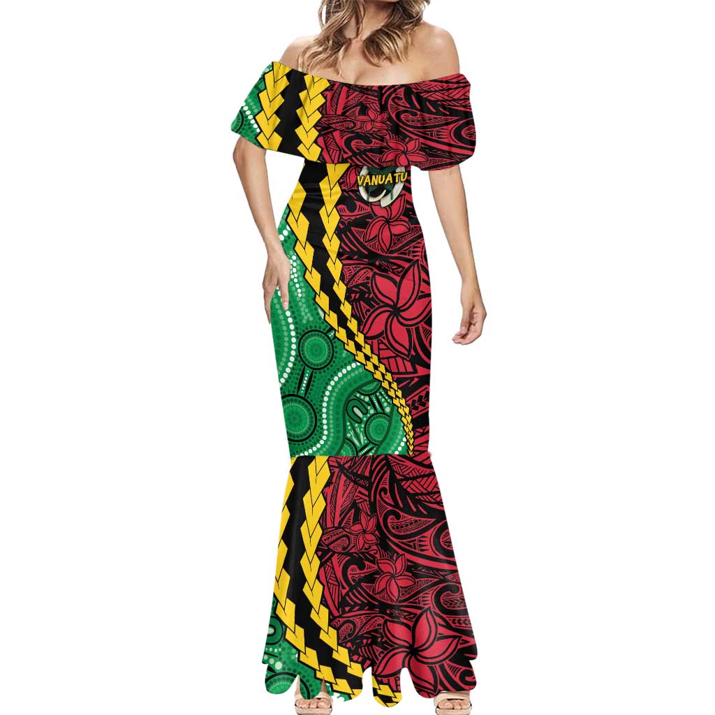 Vanuatu Personalized Tribal Mermaid Dress Aboriginal Inspired Mix Style - Polynesian Pride