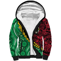 Vanuatu Personalized Tribal Sherpa Hoodie Aboriginal Inspired Mix Style - Polynesian Pride