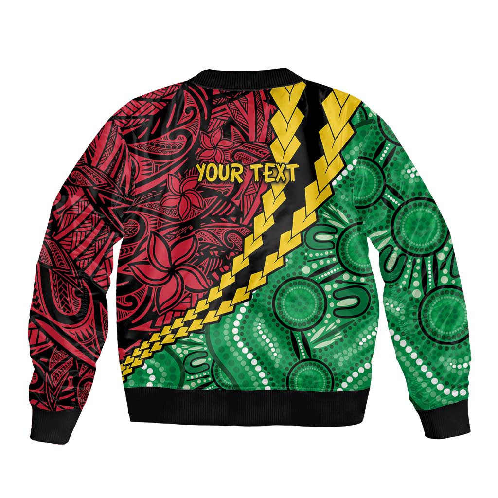 Vanuatu Personalized Tribal Sleeve Zip Bomber Jacket Aboriginal Inspired Mix Style - Polynesian Pride
