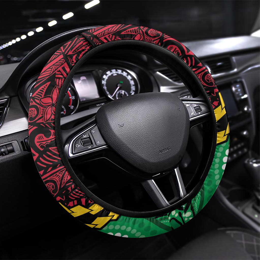 Vanuatu Tribal Steering Wheel Cover Aboriginal Inspired Mix Style - Polynesian Pride
