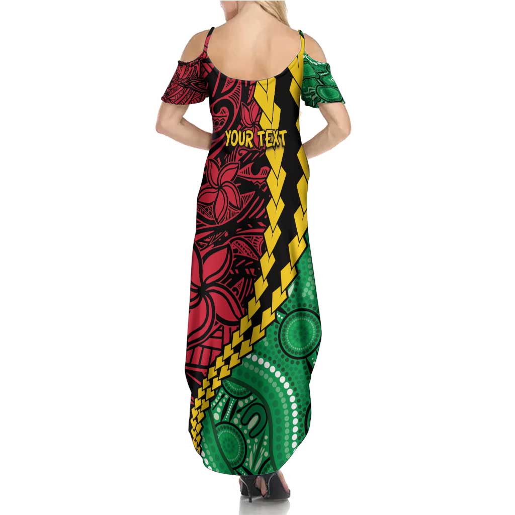 Vanuatu Personalized Tribal Summer Maxi Dress Aboriginal Inspired Mix Style - Polynesian Pride