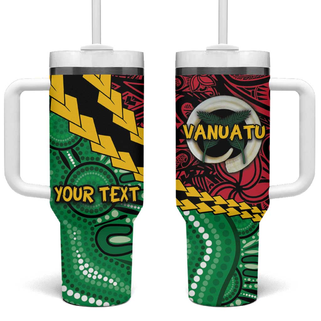 Vanuatu Personalized Tribal Tumbler With Handle Aboriginal Inspired Mix Style - Polynesian Pride