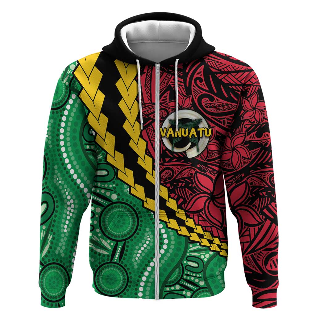 Vanuatu Personalized Tribal Zip Hoodie Aboriginal Inspired Mix Style - Polynesian Pride