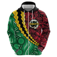 Vanuatu Personalized Tribal Zip Hoodie Aboriginal Inspired Mix Style - Polynesian Pride
