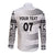 Personalised Fiji Rugby Long Sleeve Button Shirt Kaiviti WC 2023 Jersey Replica - White LT7 - Polynesian Pride
