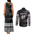 Personalised Fiji Rugby Couples Matching Tank Maxi Dress and Long Sleeve Button Shirts Kaiviti WC 2023 Jersey Replica - Black LT7 - Polynesian Pride