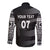 Personalised Fiji Rugby Long Sleeve Button Shirt Kaiviti WC 2023 Jersey Replica - Black LT7 - Polynesian Pride
