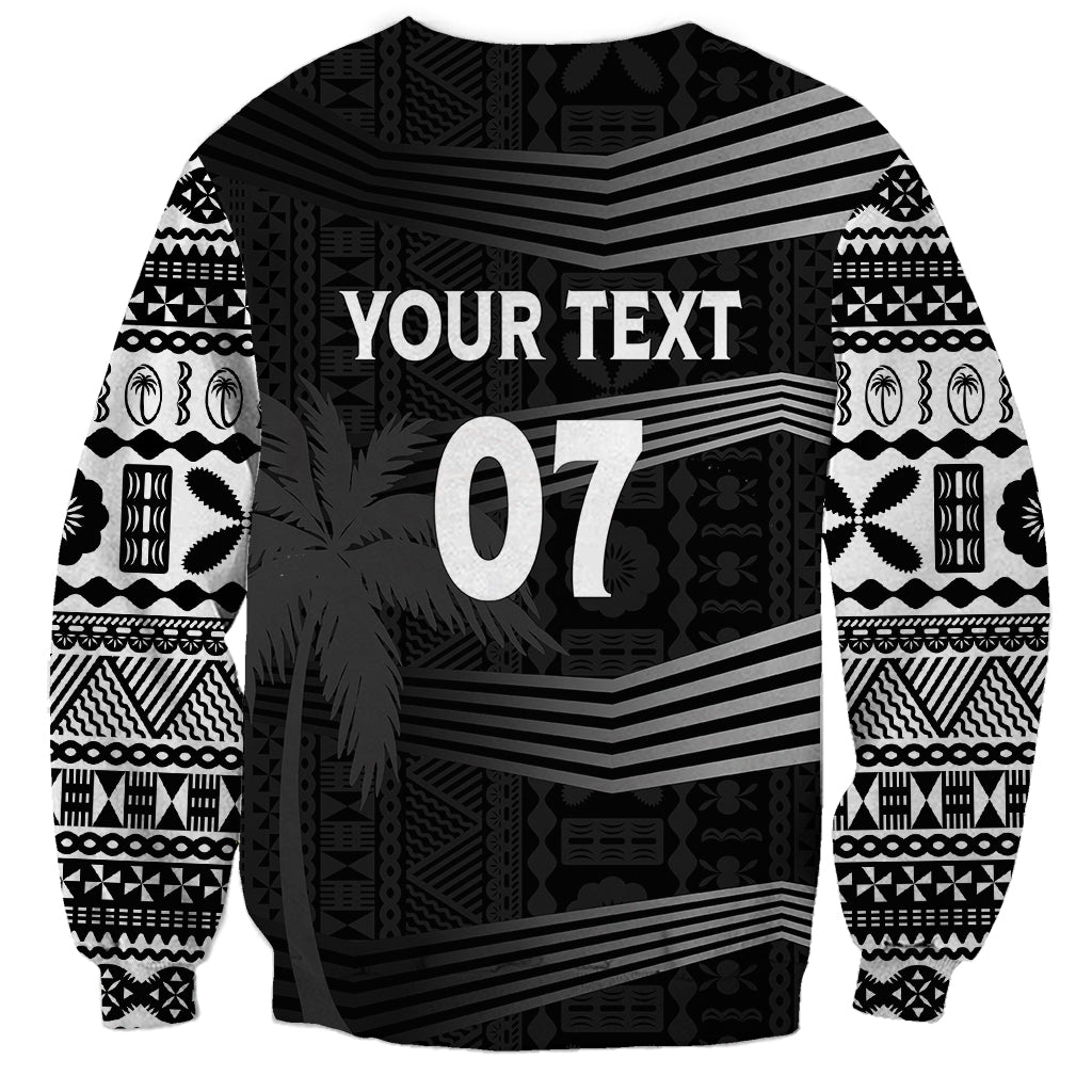 Personalised Fiji Rugby Sweatshirt Kaiviti WC 2023 Jersey Replica - Black LT7 - Polynesian Pride