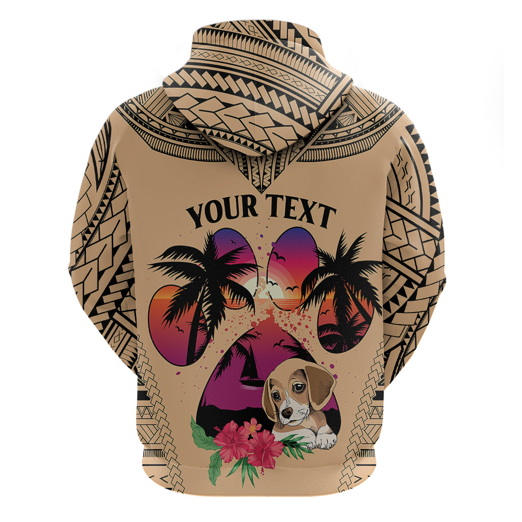 Personalised Polynesian Hoodie Dog Lover With Beagle - Sunset At The Beach LT7 - Polynesian Pride