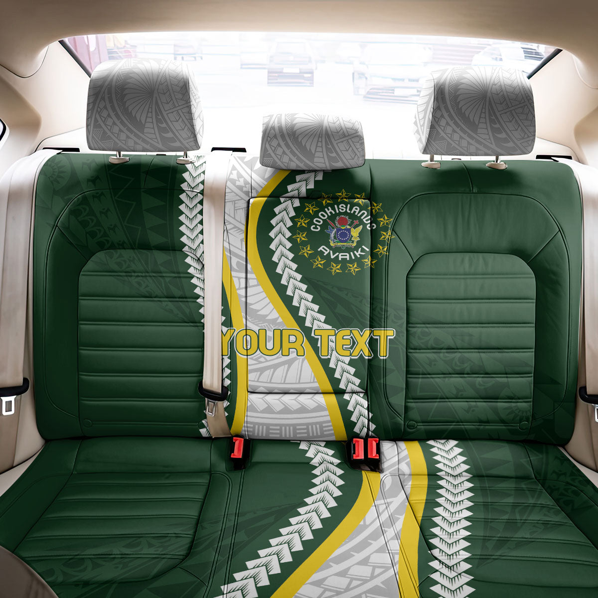Cook Islands Rugby Personalized Avaiki Back Car Seat Cover GO Kuki