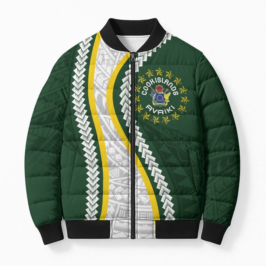 Cook Islands Rugby Personalized Avaiki Bomber Puffer Jacket GO Kuki